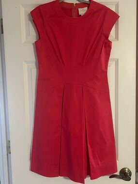 kate spade Red Cap-Sleeve Fit-and-Flare Dress